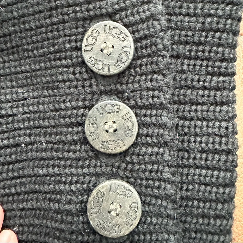 UGG Black Sweater Knit Button Boots Size 6